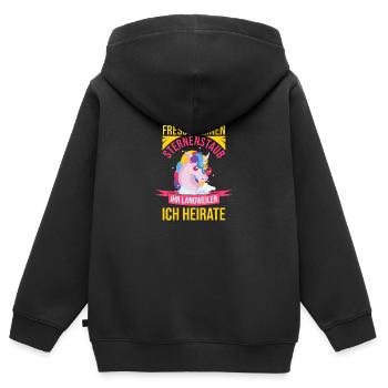 Junggesellenabschied Polterabend JGA Braut - Kinder Premium Organic Zip Hoodie - Schwarz - Hinten - AI Model Kid Male (0cm)