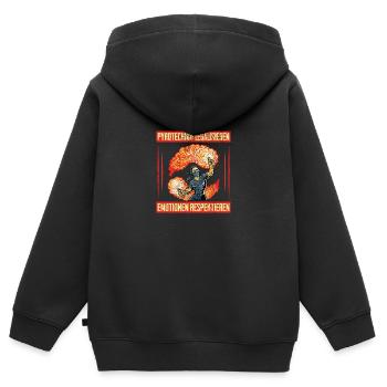 Feuerwerk ist kein Verbrechen Pyro Ultras - Kinder Premium Organic Zip Hoodie - Schwarz - Hinten - AI Model Kid Male (0cm)