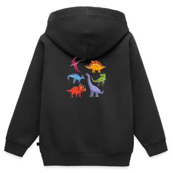 Stegosaurus Dino Dinosaurier Urzeit Geschenk - Kinder Premium Organic Zip Hoodie - Schwarz - Hinten - AI Model Kid Male (0cm)