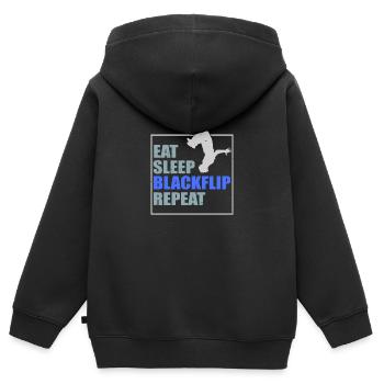 Freerunning Backflip Parkour - Kinder Premium Organic Zip Hoodie - Schwarz - Hinten - AI Model Kid Male (0cm)