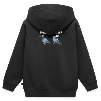 Lustige Tiere Pigeon Taube - Kinder Premium Organic Zip Hoodie - Schwarz - Hinten - AI Model Kid Male (0cm)