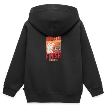 Bibliothèque de rat de bibliothèque drôle Nerd Geek Bookworm - Sweat Premium à capuche zippé enfant bio - noir - Dos - AI Model Kid Male (0cm)