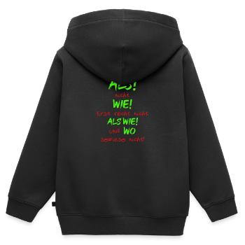 Grammatik Deutsch Lehrer - Kinder Premium Organic Zip Hoodie - Schwarz - Hinten - AI Model Kid Male (0cm)