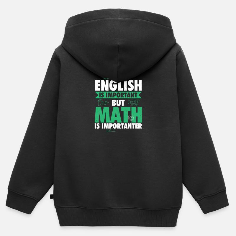 | profesor de matemáticas Regalos matemáticos matemáticos - Sudadera con cremallera y capucha para niño/adolescente Premium ecológica  - negro