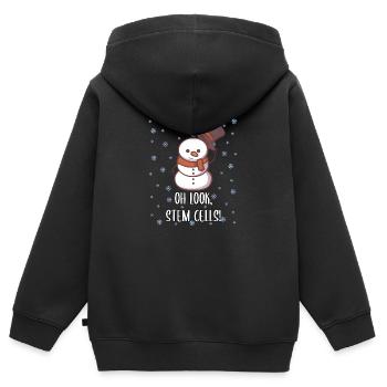 Christmas biology teacher student snowman - Kids Premium Organic Zip-up Hoodie - black - Back - AI Model Kid Male (0cm)
