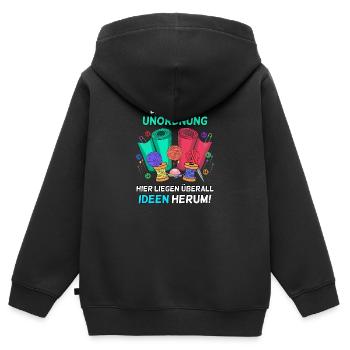 Nähen Näherin Schneiderin Lustiger Spruch - Kinder Premium Organic Zip Hoodie - Schwarz - Hinten - AI Model Kid Male (0cm)