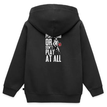 Basket- Streetball Dunking Coach Basket - Sweat Premium à capuche zippé enfant bio - noir - Dos - AI Model Kid Male (0cm)