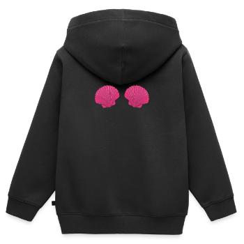 Costume de sirène sirène bikini coquillage drôle - Sweat Premium à capuche zippé enfant bio - noir - Dos - AI Model Kid Male (0cm)
