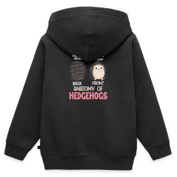 Anatomie du hérisson - Sweat Premium à capuche zippé enfant bio - noir - Dos - AI Model Kid Male (0cm)