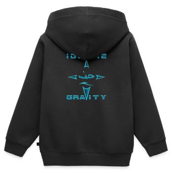 ignore gravity kiten - Kids Premium Organic Zip-up Hoodie - black - Back - AI Model Kid Male (0cm)