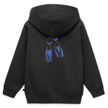 Diving Fins - Sweat Premium à capuche zippé enfant bio - noir - Dos - AI Model Kid Male (0cm)