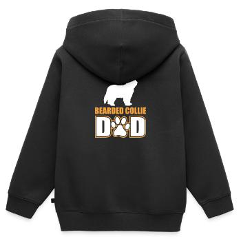 Bearded Collie Dad - Kinder Premium Organic Zip Hoodie - Schwarz - Hinten - AI Model Kid Male (0cm)