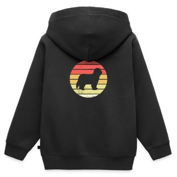 Bearded Collie Retro - Kinder Premium Organic Zip Hoodie - Schwarz - Hinten - AI Model Kid Male (0cm)