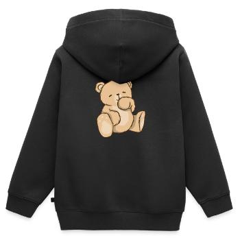 Teddybär Bär Niedliche Tiere - Kinder Premium Organic Zip Hoodie - Schwarz - Hinten - AI Model Kid Male (0cm)