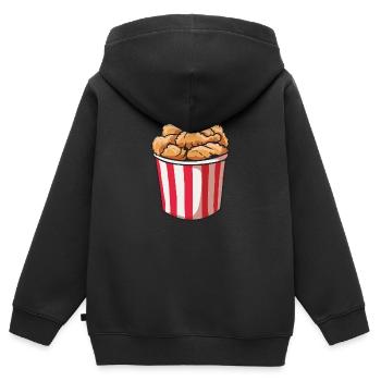 Chicken Hühnchen Eimer - Kinder Premium Organic Zip Hoodie - Schwarz - Hinten - AI Model Kid Male (0cm)