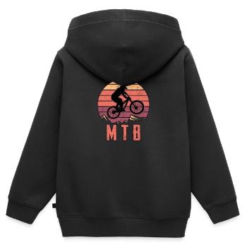 BMX MTB Mountainbike Fahrradhelm - Kinder Premium Organic Zip Hoodie - Schwarz - Hinten - AI Model Kid Male (0cm)