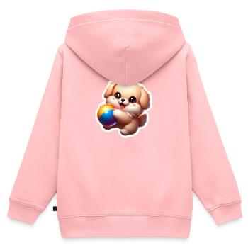 Puppy playing - Kinder Premium Organic Zip Hoodie - Rosa - Hinten - AI Model Kid Female (0cm)