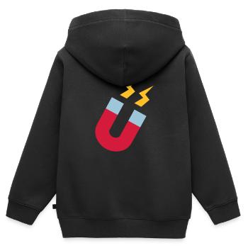 Aimant - Sweat Premium à capuche zippé enfant bio - noir - Dos - AI Model Kid Male (0cm)