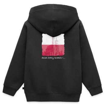 Krakau Flagge Design - Kinder Premium Organic Zip Hoodie - Schwarz - Hinten - AI Model Kid Male (0cm)