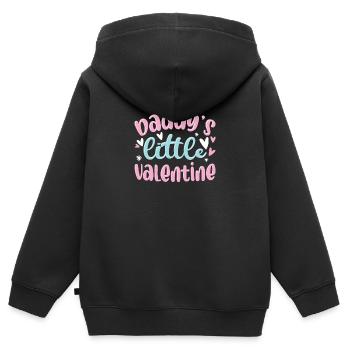 Daddys Little Valentine - Kinder Premium Organic Zip Hoodie - Schwarz - Hinten - AI Model Kid Male (0cm)