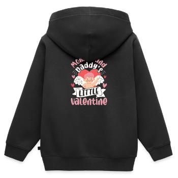 Mommy and Daddys Little Valentine - Kinder Premium Organic Zip Hoodie - Schwarz - Hinten - AI Model Kid Male (0cm)