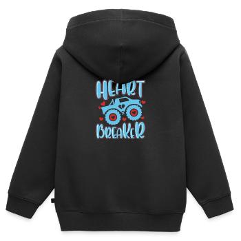 Heart Breaker - Kinder Premium Organic Zip Hoodie - Schwarz - Hinten - AI Model Kid Male (0cm)