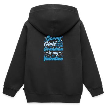 Sorry Girls My Grandma is My Valentine - Kinder Premium Organic Zip Hoodie - Schwarz - Hinten - AI Model Kid Male (0cm)