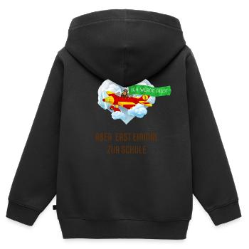 SCHULKIND 2024 Einschulung Erster Schultag - Kinder Premium Organic Zip Hoodie - Schwarz - Hinten - AI Model Kid Male (0cm)