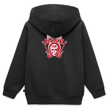 Retired Rock Star T-Shirt Gitarre Rente - Kinder Premium Organic Zip Hoodie - Schwarz - Hinten - AI Model Kid Male (0cm)
