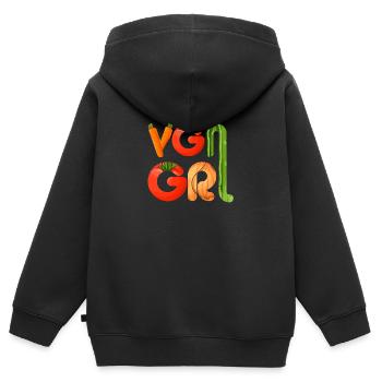veganes T-Shirt veganes Mädchen - Kinder Premium Organic Zip Hoodie - Schwarz - Hinten - AI Model Kid Male (0cm)