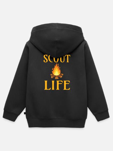SCOUT: Scout Life - Kinder Premium Organic Zip Hoodie - Schwarz