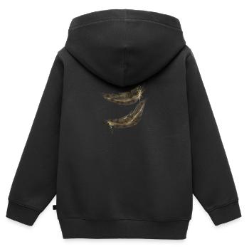 Federn brauner Farbton - Kinder Premium Organic Zip Hoodie - Schwarz - Hinten - AI Model Kid Male (0cm)