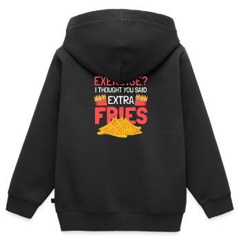 Pommes Essen Pommes-Liebhaber Geschenkidee - Kinder Premium Organic Zip Hoodie - Schwarz - Hinten - AI Model Kid Male (0cm)