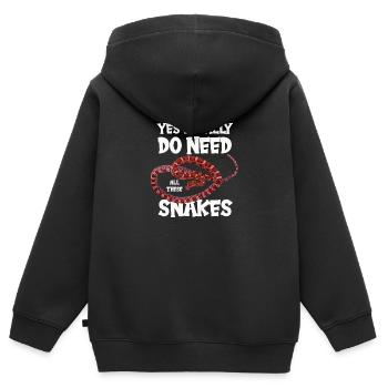 Schlange Kornnatter Reptil Geschenkidee - Kinder Premium Organic Zip Hoodie - Schwarz - Hinten - AI Model Kid Male (0cm)