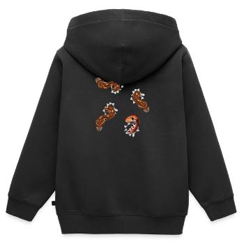 Schlange Kornnatter Reptil Geschenkidee - Kinder Premium Organic Zip Hoodie - Schwarz - Hinten - AI Model Kid Male (0cm)
