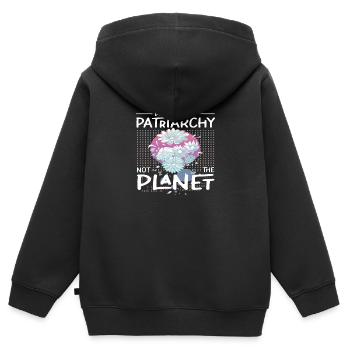 Feminist Feminismus Patriarchat Feministen - Kinder Premium Organic Zip Hoodie - Schwarz - Hinten - AI Model Kid Male (0cm)