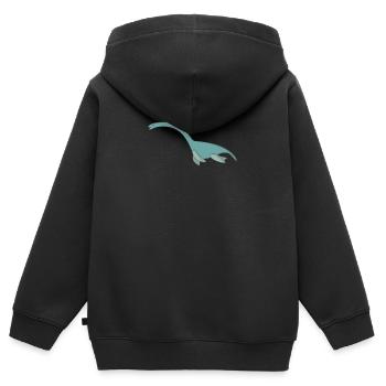 Lustig Comic Nessie Monster Geschenk Dinosaurier - Kinder Premium Organic Zip Hoodie - Schwarz - Hinten - AI Model Kid Male (0cm)