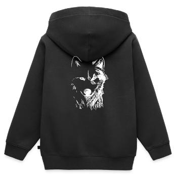Vintage Hundeportrait für Hundebesitzer - Kinder Premium Organic Zip Hoodie - Schwarz - Hinten - AI Model Kid Male (0cm)