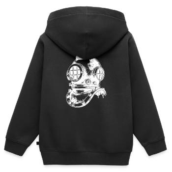 Antiker Vintage Taucherhelm - Helmtaucher - Kinder Premium Organic Zip Hoodie - Schwarz - Hinten - AI Model Kid Male (0cm)