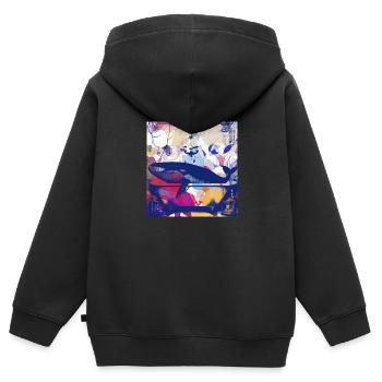 Graffiti, Badezimmer, Bad, Malerei, bunt,wal - Kinder Premium Organic Zip Hoodie - Schwarz - Hinten - AI Model Kid Male (0cm)