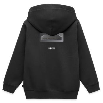 Get Connected-Serie - Teil 7: HDMI - Kinder Premium Organic Zip Hoodie - Schwarz - Hinten - AI Model Kid Male (0cm)