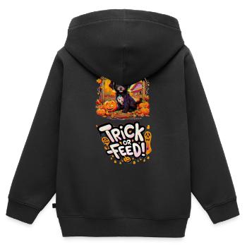This dog also wants candy on Halloween! - Kids Premium Organic Zip-up Hoodie - black - Back - AI Model Kid Male (0cm)