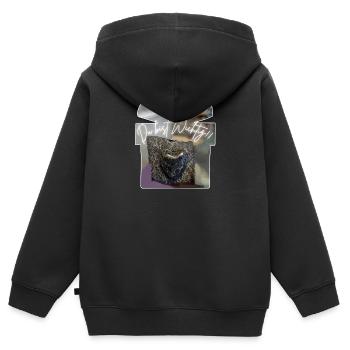 Du bist Wichtig - Kinder Premium Organic Zip Hoodie - Schwarz - Hinten - AI Model Kid Male (0cm)