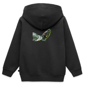 turtle schildkroete - Kinder Premium Organic Zip Hoodie - Schwarz - Hinten - AI Model Kid Male (0cm)