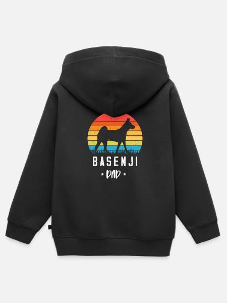 Basenji - Kinder Premium Organic Zip Hoodie - Schwarz