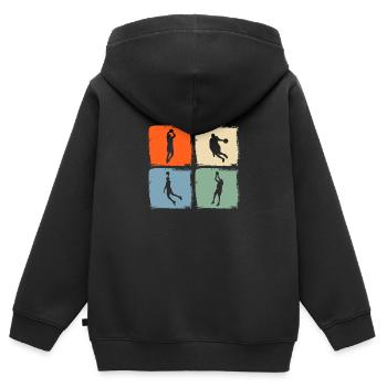 Basketballspieler Basketball - Kinder Premium Organic Zip Hoodie - Schwarz - Hinten - AI Model Kid Male (0cm)