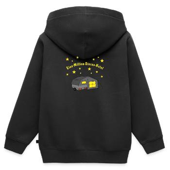 eine million sterne hotel faltcaravan - Kinder Premium Organic Zip Hoodie - Schwarz - Hinten - AI Model Kid Male (0cm)