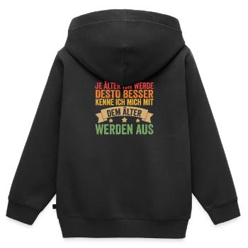 Ich Bin Nicht Alt Geburtstag - Kinder Premium Organic Zip Hoodie - Schwarz - Hinten - AI Model Kid Male (0cm)