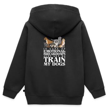 Hundeerziehung Hundetrainer Hund Hundetraining - Kinder Premium Organic Zip Hoodie - Schwarz - Hinten - AI Model Kid Male (0cm)