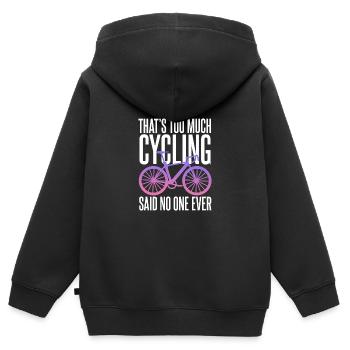 Vélo Cycliste Cycliste - Sweat Premium à capuche zippé enfant bio - noir - Dos - AI Model Kid Male (0cm)